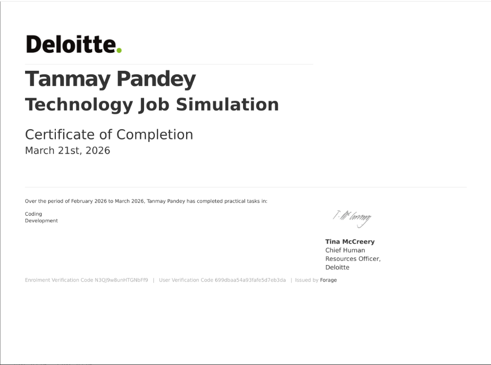 deloitte certificate